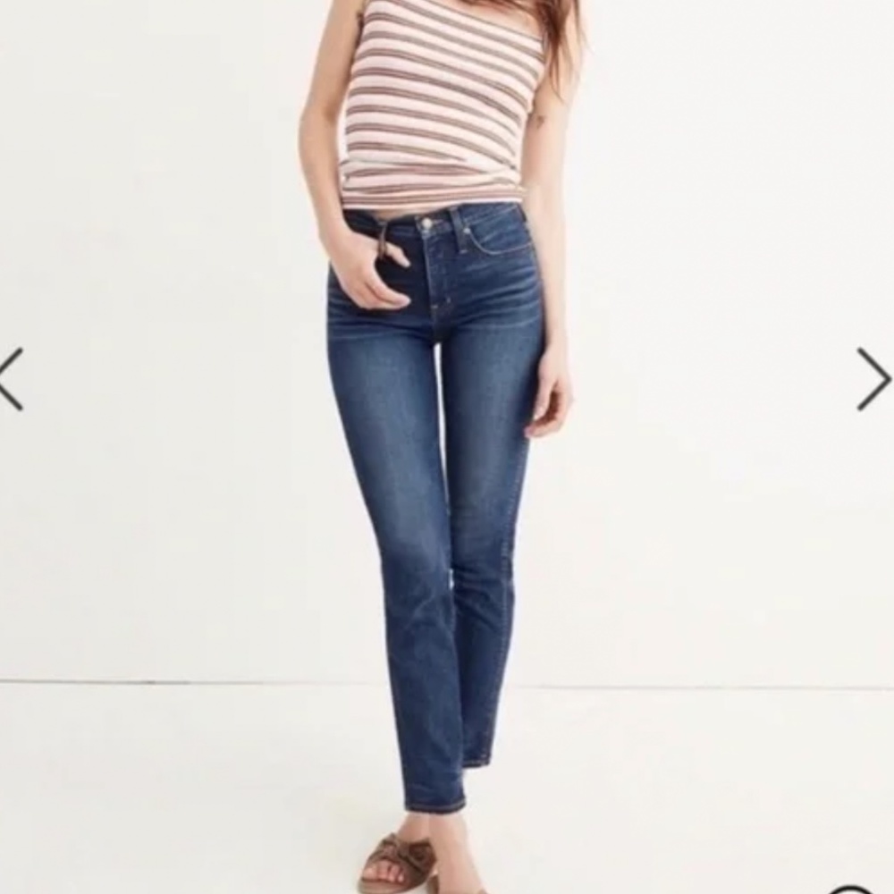Madewell High Rise Slim Straight Blue Denim Jeans size women's 26